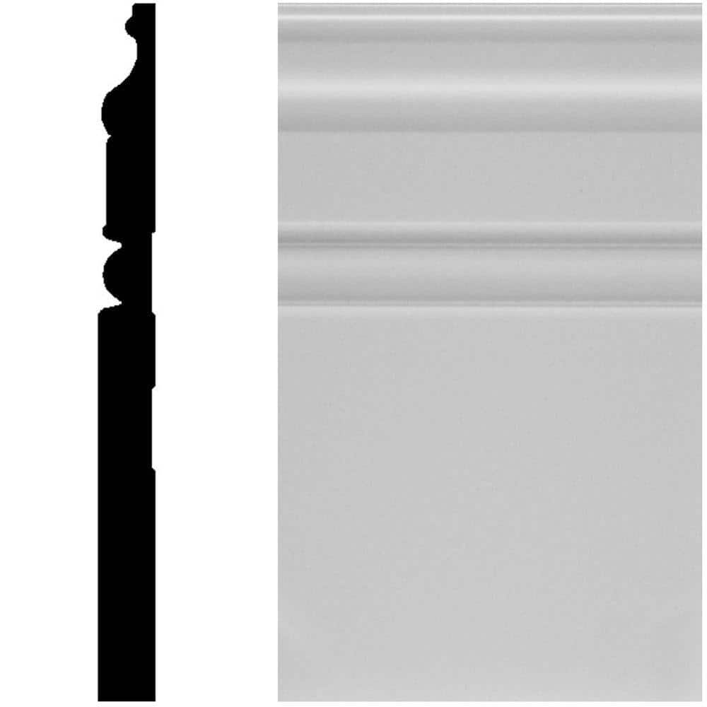 HOUSE OF FARA 8815 5/8 in. x 7 1/4 in. x 96 in. Primed MDF Baseboard M