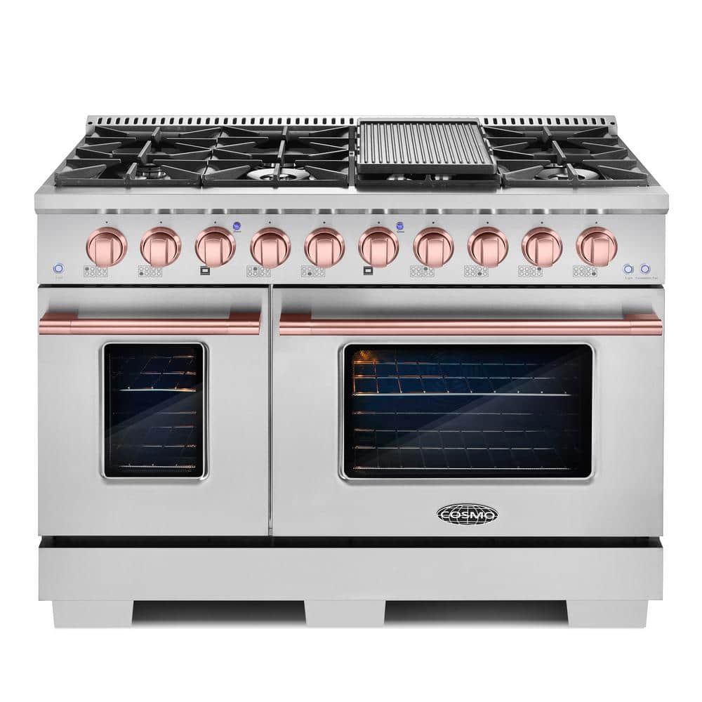 Cosmo 48 in. 5.5 cu. ft. Gas Range with 8 Burners and in Stainless Ste