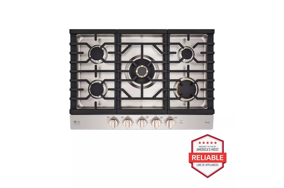 LG STUDIO 30” UltraHeat™ Gas Cooktop with EasyClean®