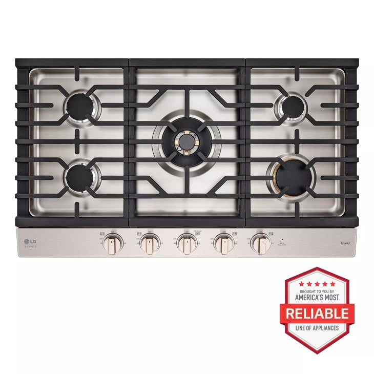 LG STUDIO 36” UltraHeat™ Gas Cooktop with EasyClean®
