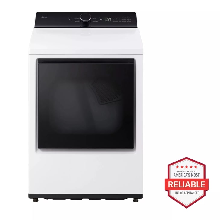 7.3 cu. ft. Ultra Large Capacity Rear Control Electric Dryer with LG EasyLoad™ Door and AI Sensing