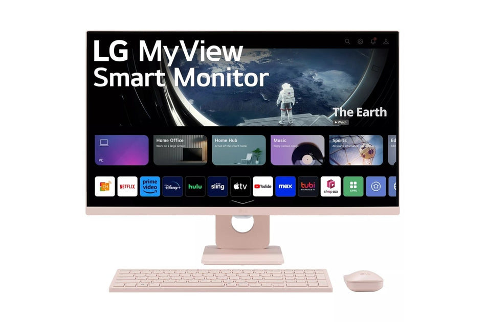 27" Full HD IPS MyView Smart Monitor with webOS Desktop Setup Including Wireless Keyboard and Mouse
