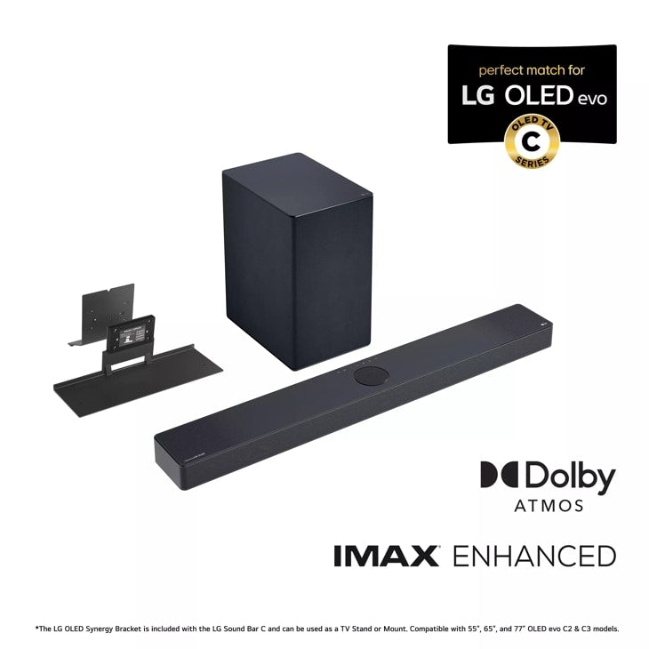 LG Sound Bar C (SC9) Perfect Matching for OLED evo C Series TV with IMAX® Enhanced and Dolby Atmos®
