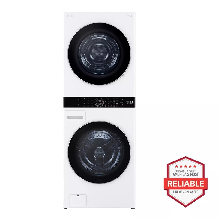 Single Unit LG WashTower™ with Center Control™ 5.0 cu. ft. Front Load Washer and 7.8 cu. ft. Electric Ventless Heat Pump Dryer