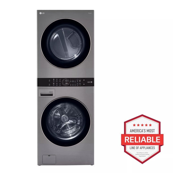 Single Unit Front Load LG WashTower™ with Center Control™ 4.5 cu. ft. Washer and 7.4 cu. ft. Electric Dryer