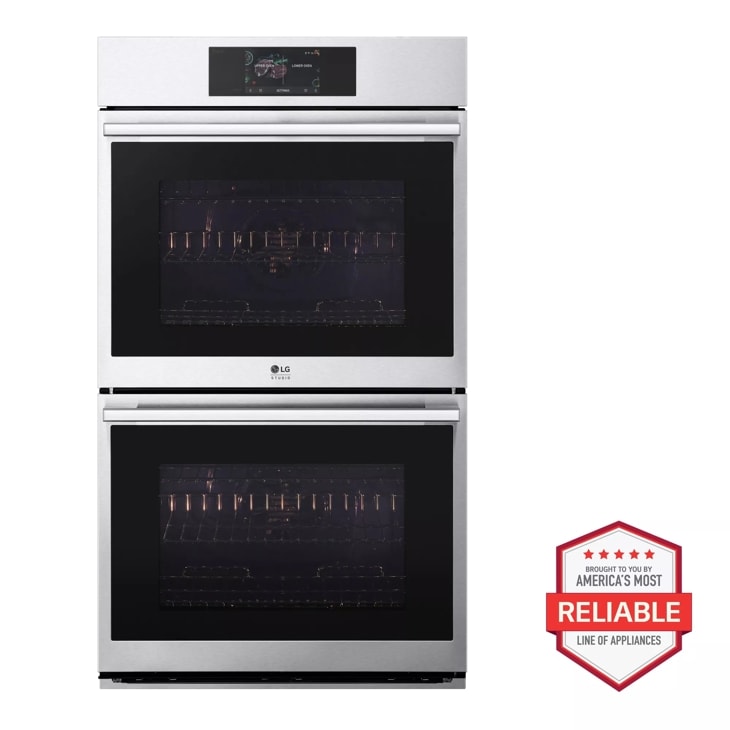 LG STUDIO 9.4 cu. ft. Smart  InstaView® Electric Double Built-In Wall Oven with Air Fry & Steam Sous Vide