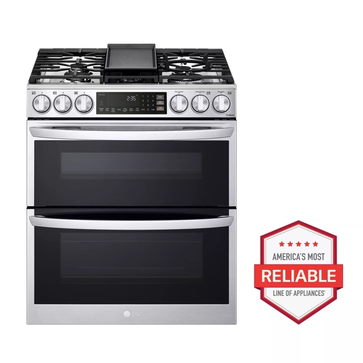 6.9 cu. ft. Smart Gas Double Oven Slide-in Range with InstaView®, ProBake® Convection, Air Fry, and Air Sous Vide