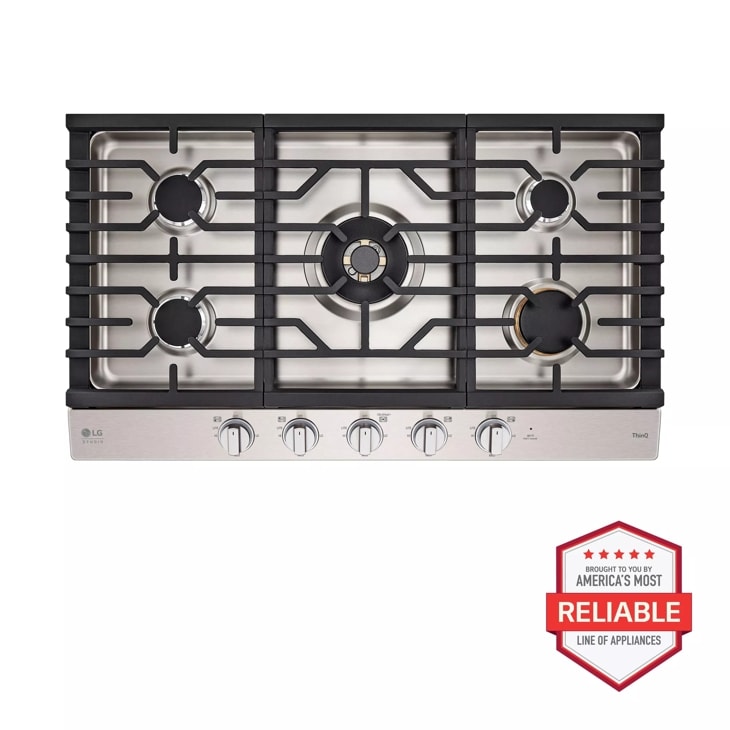 LG STUDIO 36” UltraHeat™ Gas Cooktop with EasyClean®