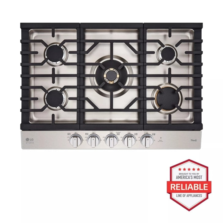 LG STUDIO 30” UltraHeat™ Gas Cooktop with EasyClean®