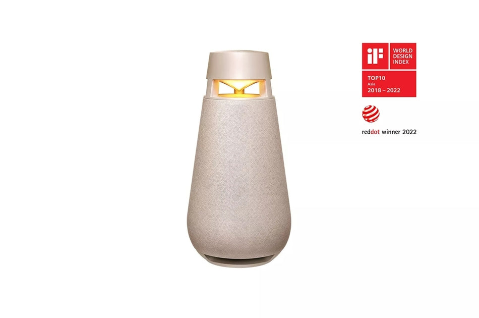 LG XBOOM 360 Bluetooth Speaker with Omnidirectional Sound, Beige
