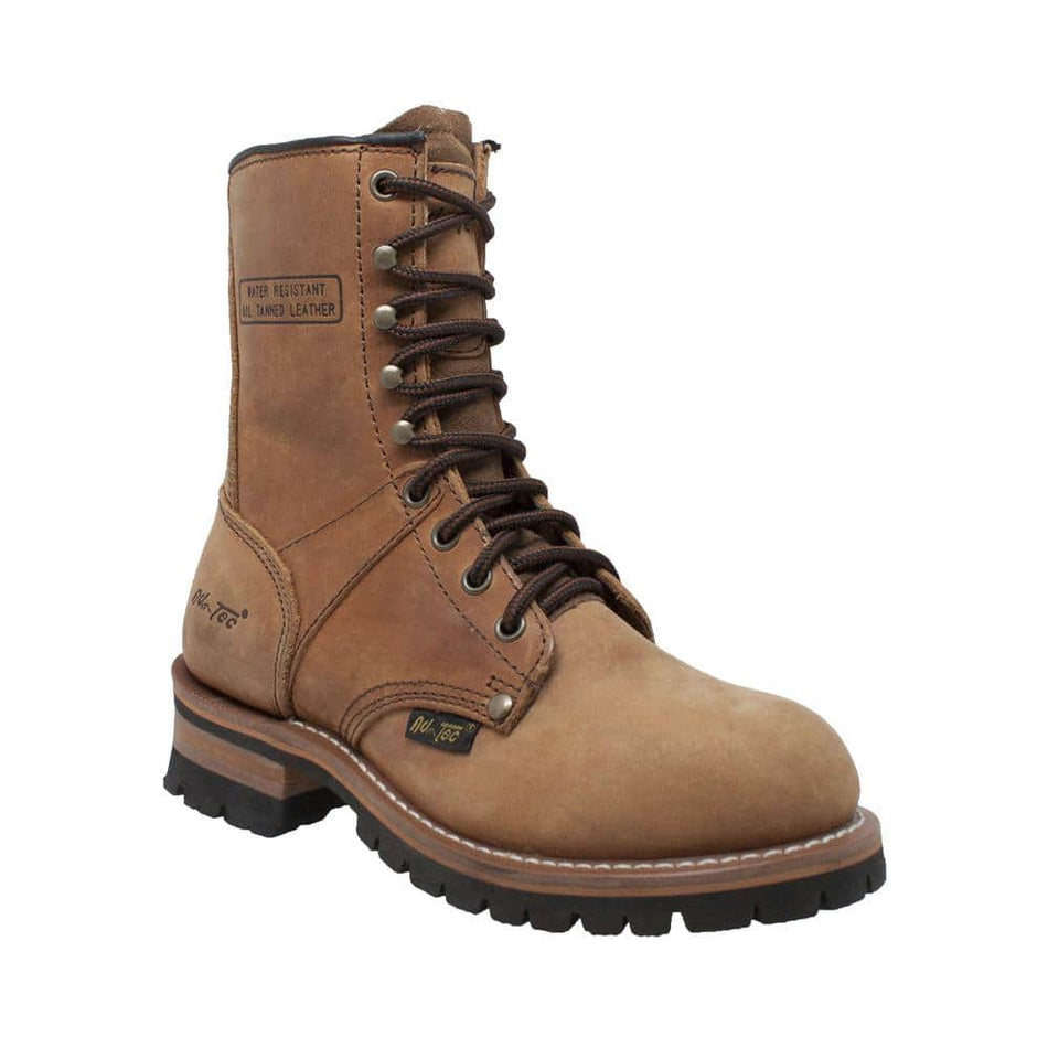 AdTec Women's Crazy Horse 9" Logger Boot - Steel Toe - Brown Size 9.5(M)