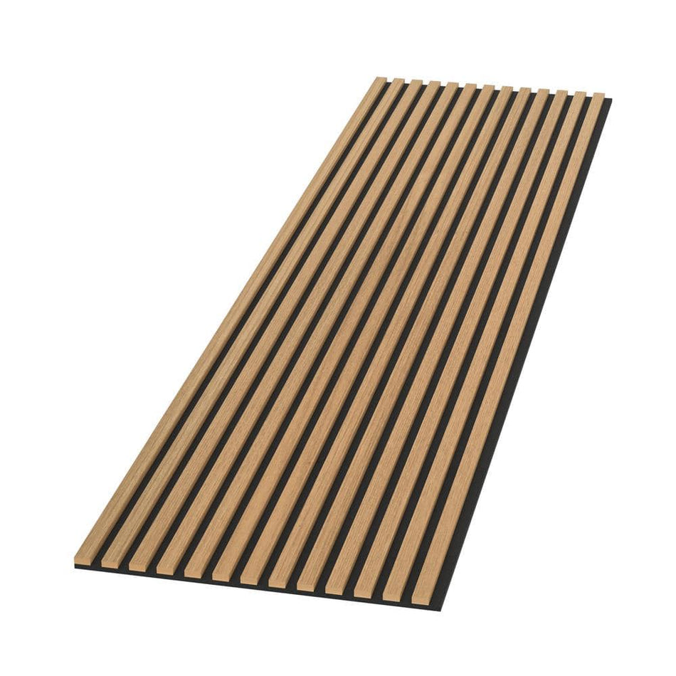 Ejoy 94 in. x 23.6 in x 0.8 in. Acoustic Vinyl Wall Cladding Siding Board in American Oak Color (Set of 1-Piece)