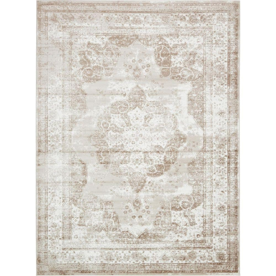 Unique Loom Sofia Salle Garnier Beige 9 ft. x 12 ft. Medallion Area Rug