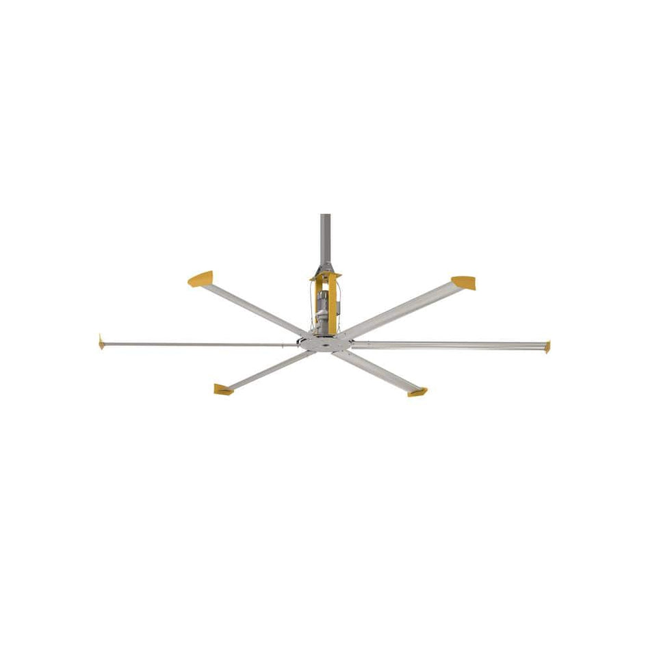 Big Ass Fans Shop Fan - Ceiling Fan, 14 ft. Diameter, Yellow/Silver Aluminum, Variable Speed