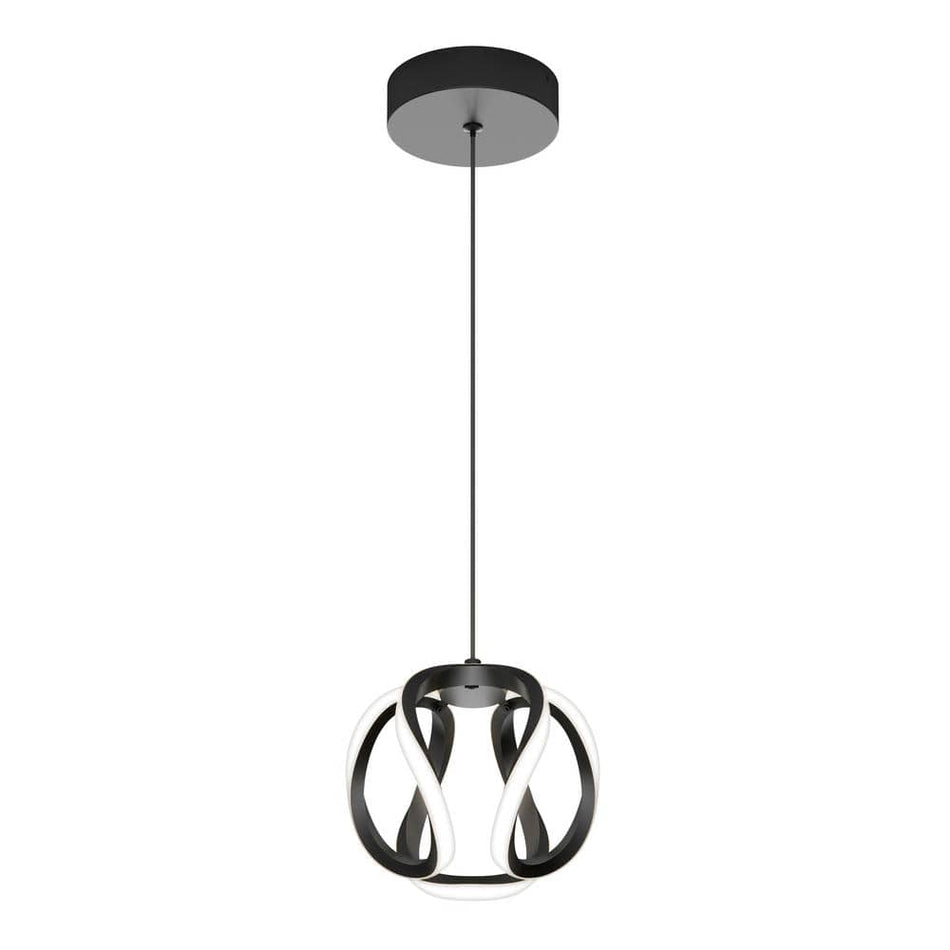 Artika Vivaldi 16-Watt 1 Light Matte Black Modern 3 CCT Integrated LED Mini Pendant Light Fixture for Kitchen Island