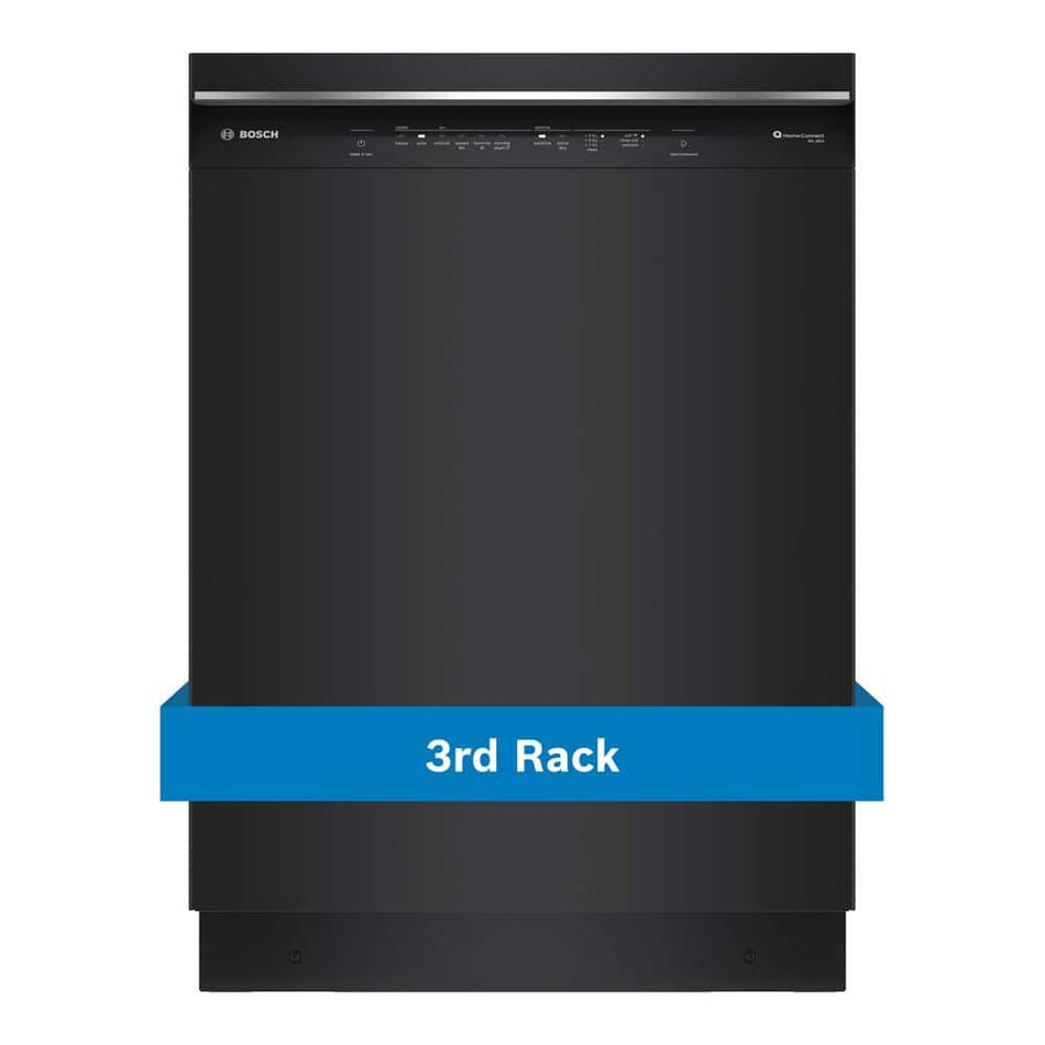 Bosch 300 Series 24 in. Black Front Control Tall Tub Dishwasher with Stainless Steel Tub and 3rd Rack, 46 dBA