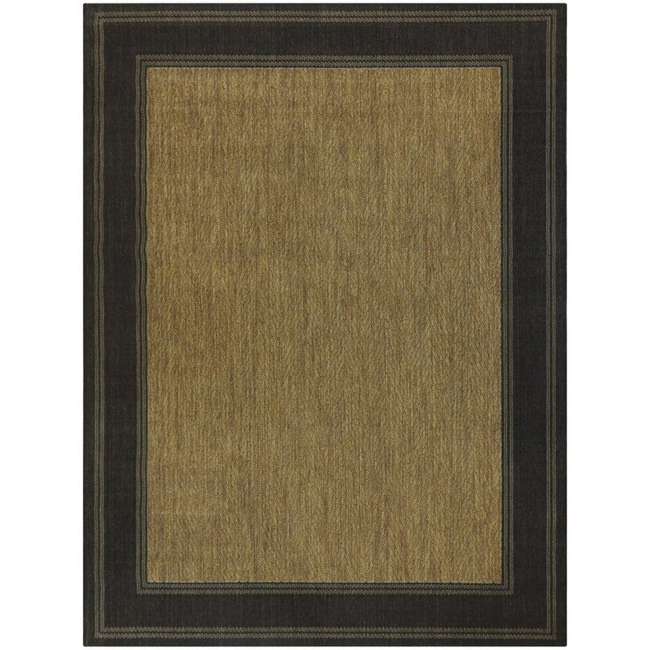 Hampton Bay Black/Brown 8 x 10 Border Indoor/Outdoor Area Rug