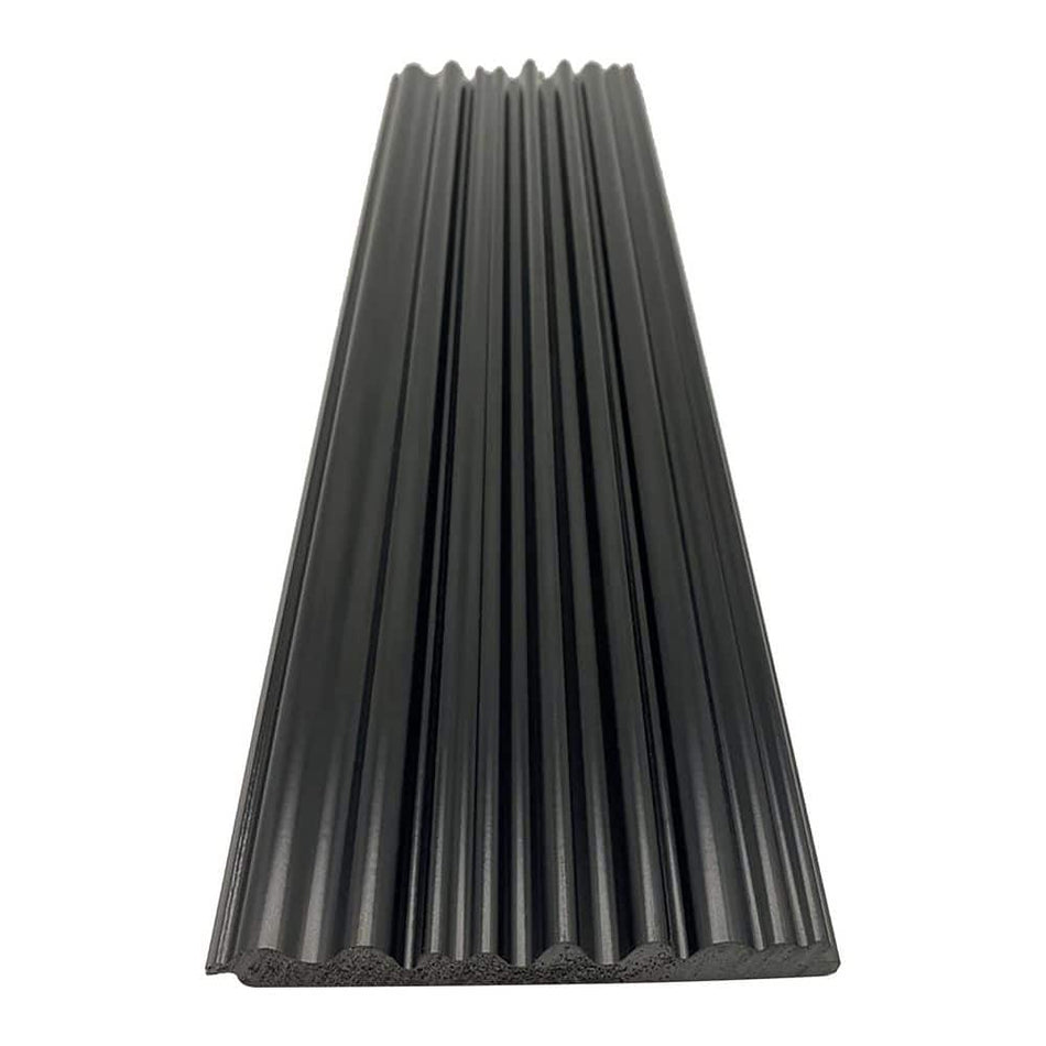 Ejoy 94.5 in. x 4.8 in. x 0.5 in. Acoustic Vinyl Wall Cladding Siding Board in Black Color (Set of 6 piece)