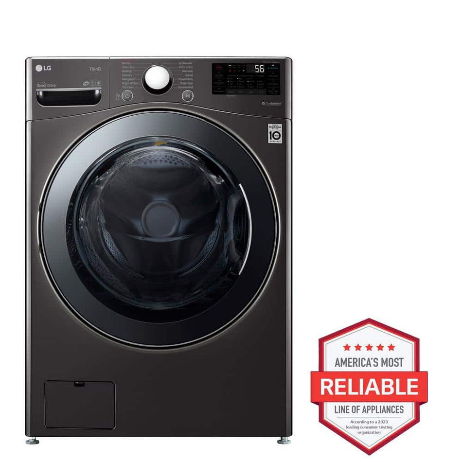 LG 4.5 Cu. Ft. SMART Electric All-in-One Washer Dryer Combo in Black Steel with Steam & Turbowash Technology