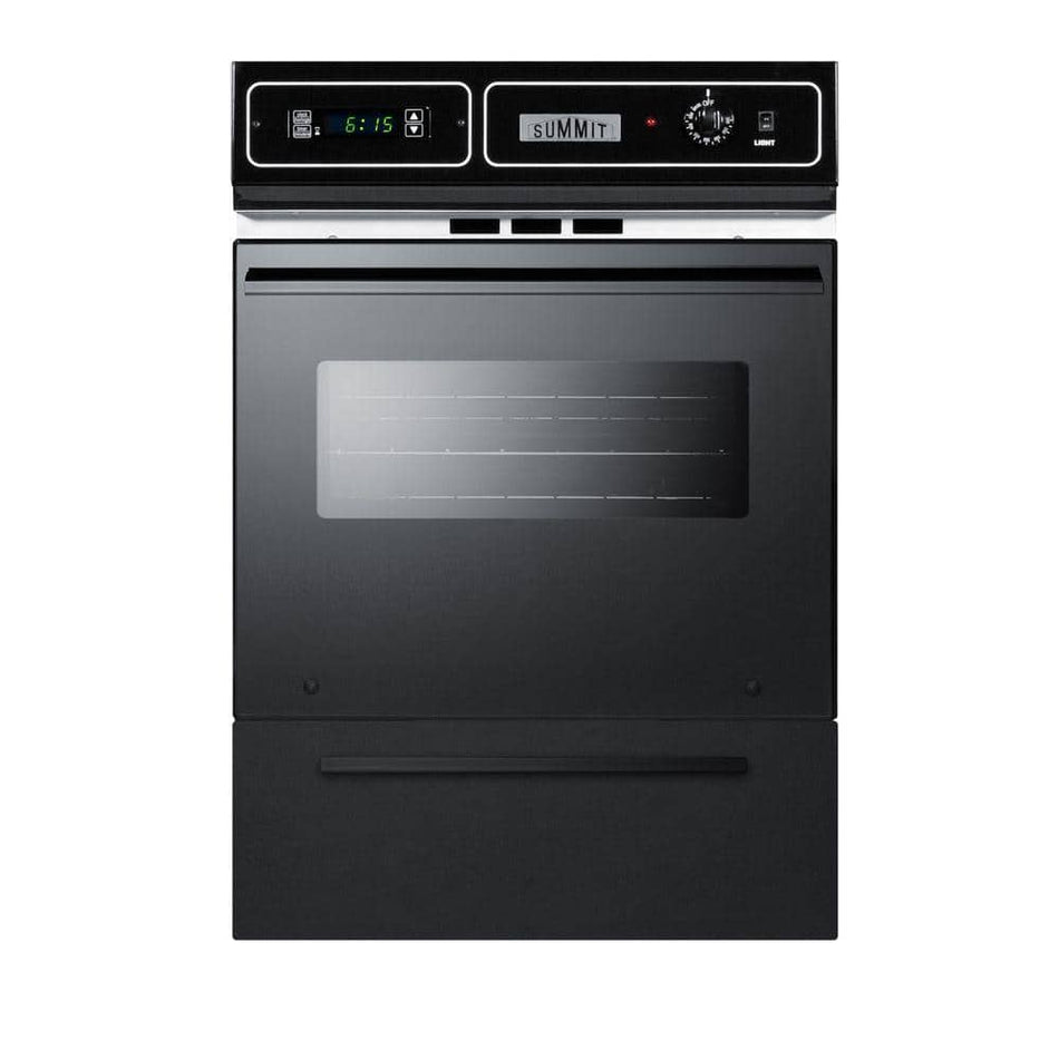 Summit Appliance 24 in. Single Gas Wall Oven in Black