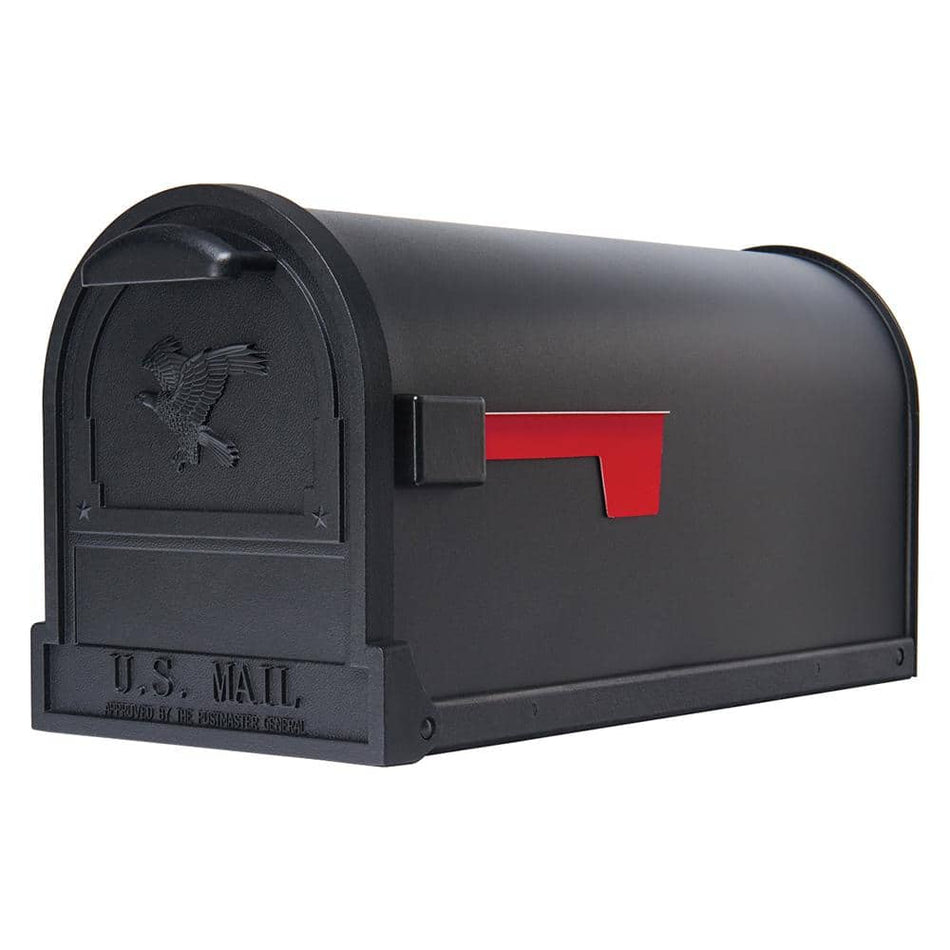 Architectural Mailboxes Arlington Textured Black, Large, Steel, Post Mount Mailbox