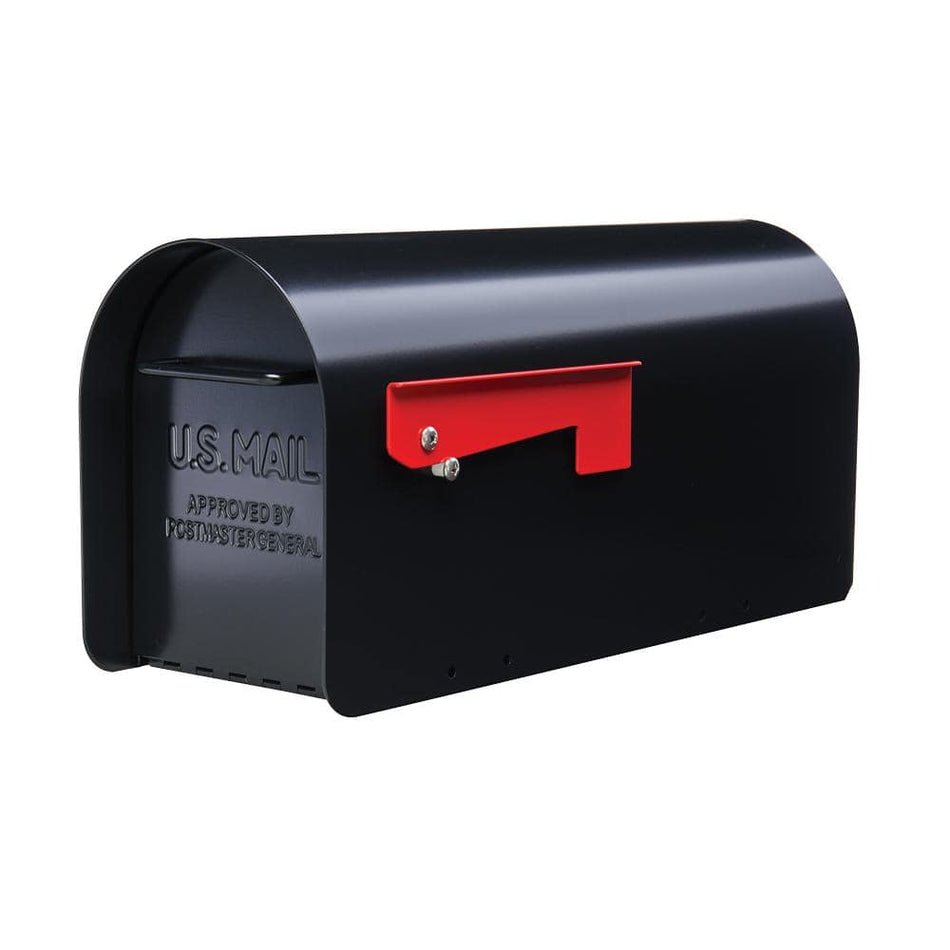 Architectural Mailboxes Ironside Black, Large, Steel, Post Mount Mailbox