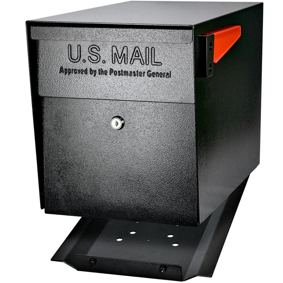 Mail Boss Locking Post Mount Mailbox with High Security Reinforced Patented Locking System, Black