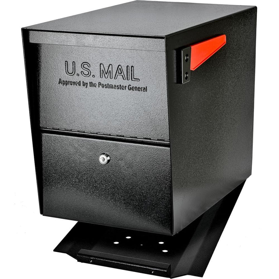 Mail Boss Package Master Locking Post-Mount Mailbox with High Security Reinforced Patented Locking System, Black