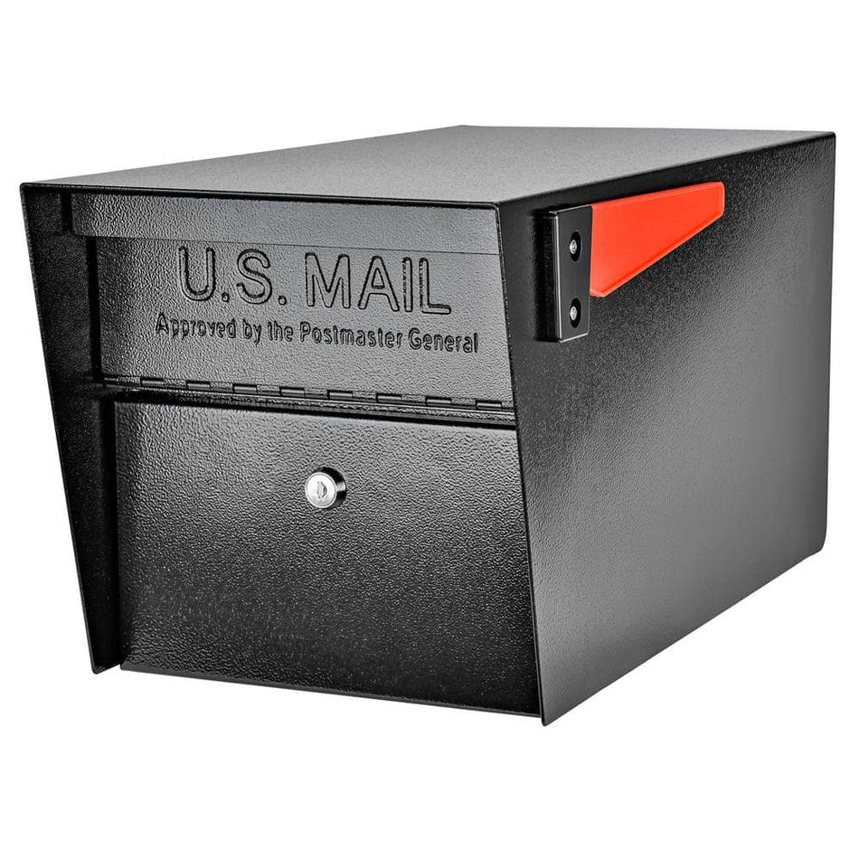 Mail Boss Mail Manager Locking Post-Mount Mailbox with High Security Reinforced Patented Locking System, Black