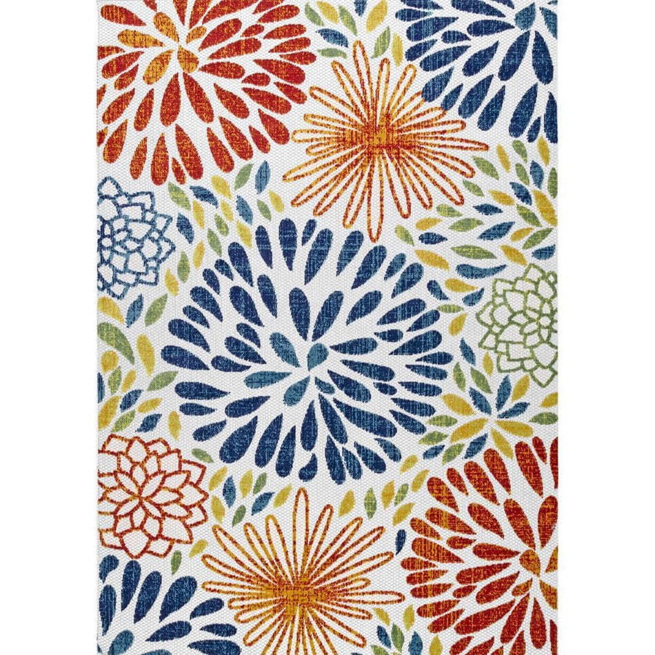 nuLOOM Irina Modern Bohemian Floret Multi 8 ft. x 10 ft. Indoor/Outdoor Patio Area Rug