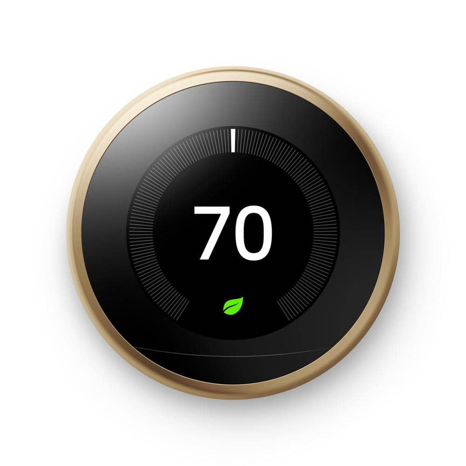 Google Nest Learning Thermostat - Smart Wi-Fi Thermostat - Brass