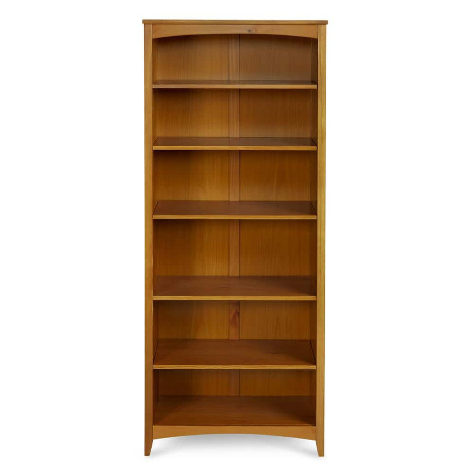 Camaflexi Shaker Style 72 in. Cherry Wood 6-shelf Standard Bookcase with Adjustable Shelves