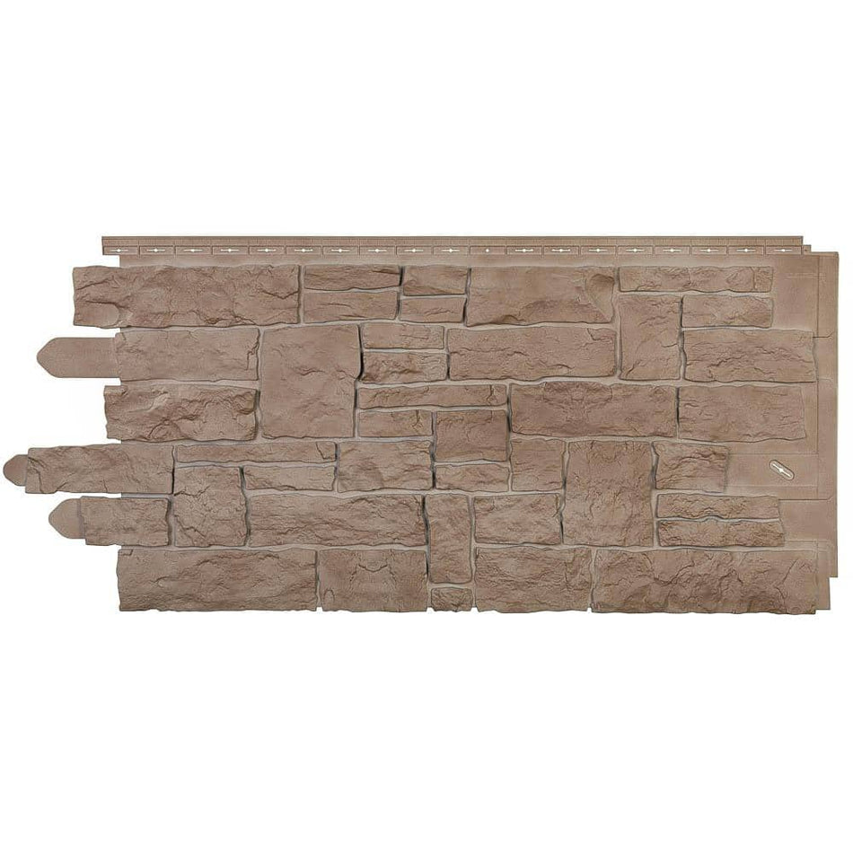 Novik Stone SK - Stacked Stone 20.250 in. x 45 in. in Sand Blend (49.32 sq. ft. per Box) Vinyl Siding