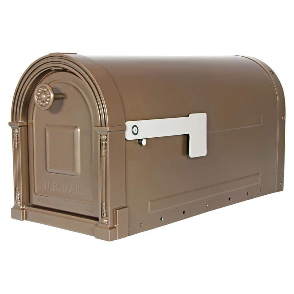 Architectural Mailboxes Garrison Venetian Bronze, Large, Steel, Post Mount Mailbox