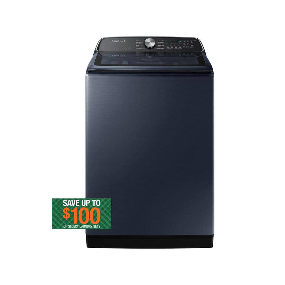 Samsung 5.4 cu. ft. Smart Top Load Washer with Pet Care Solution and Super Speed Wash in Brushed Navy Blue