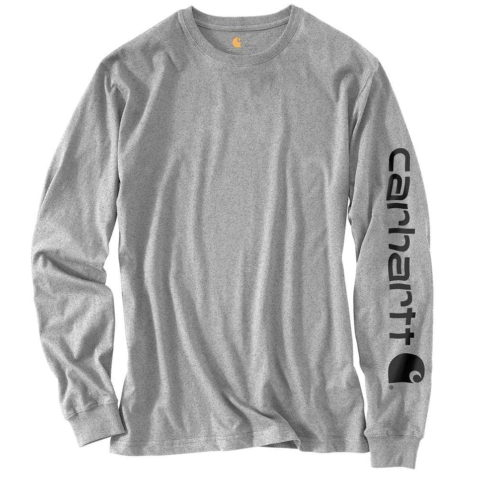 Carhartt Men's Regular Medium Heather Gray Cotton/Polyester Long-Sleeve T-Shirt