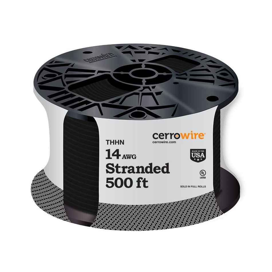 Cerrowire 500 ft. 14 Gauge Black Stranded Copper THHN Wire