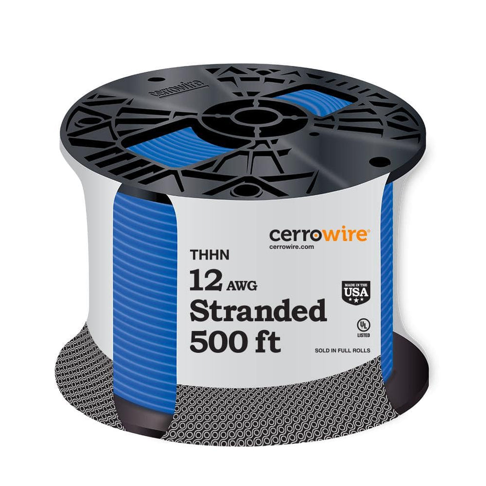 Cerrowire 500 ft. 12 Gauge Blue Stranded Copper THHN Wire