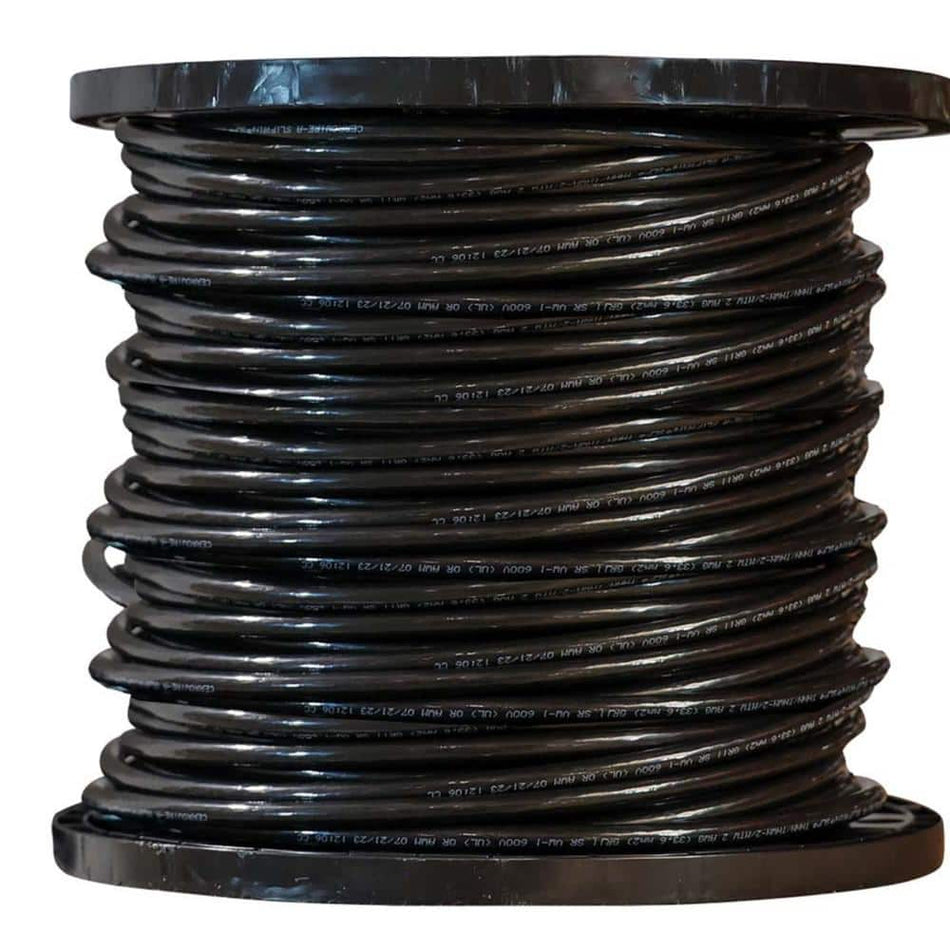 Cerrowire 500 ft. 2 Gauge Black Stranded Copper THHN Wire