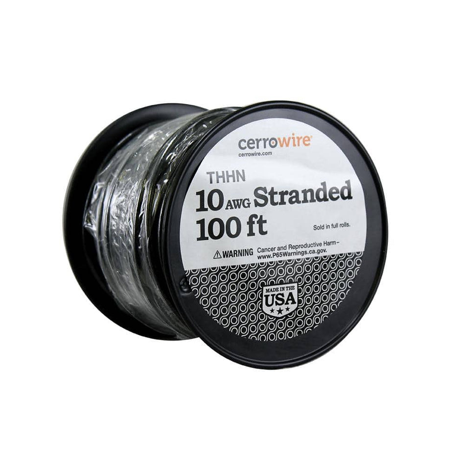 Cerrowire 100 ft. 10 Gauge Black Stranded Copper THHN Wire