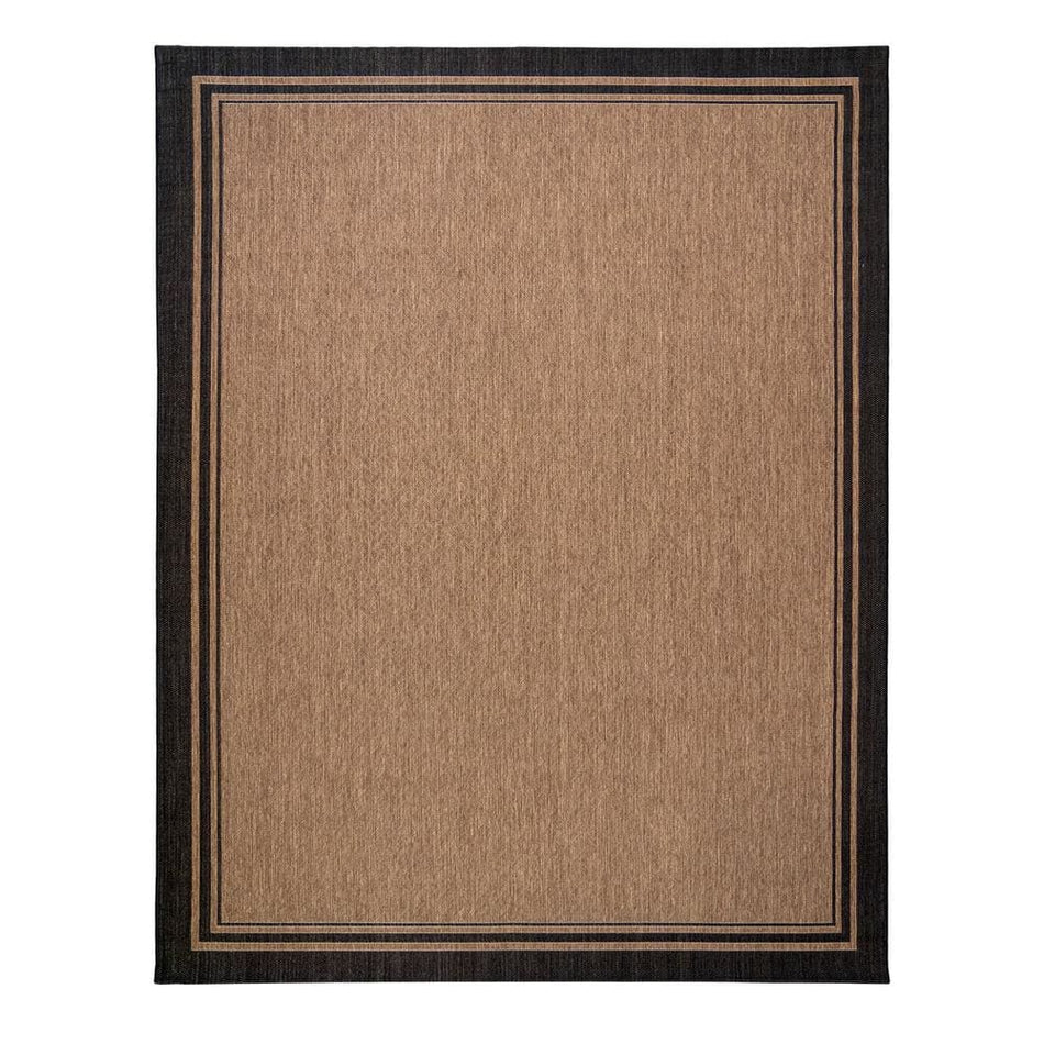 Gertmenian & Sons Paseo Soroa Chestnut/Black 9 ft. x 13 ft. Border Indoor/Outdoor Area Rug