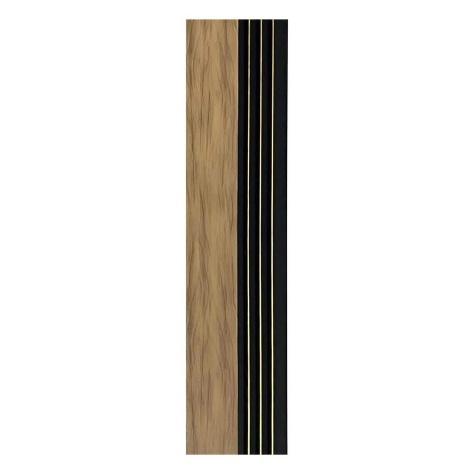 Ejoy 94.5 in. x 4.8 in. x 0.5 in. Vinyl Wall Siding Panel in Chestnut Brown & Black Color (Set of 4-Piece)