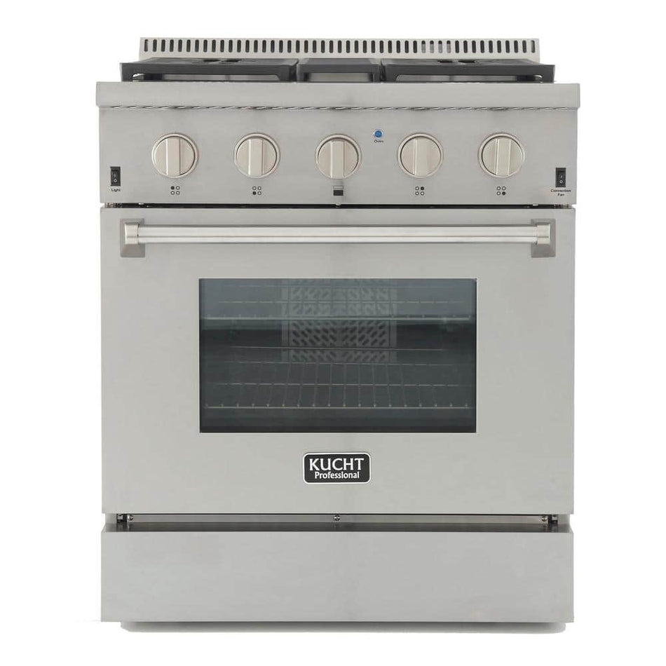 Kucht Professional Style 30 in. 4.2 cu. ft. Propane Dual Fuel Range with Sealed Burners and Convection Oven in Stainless Steel