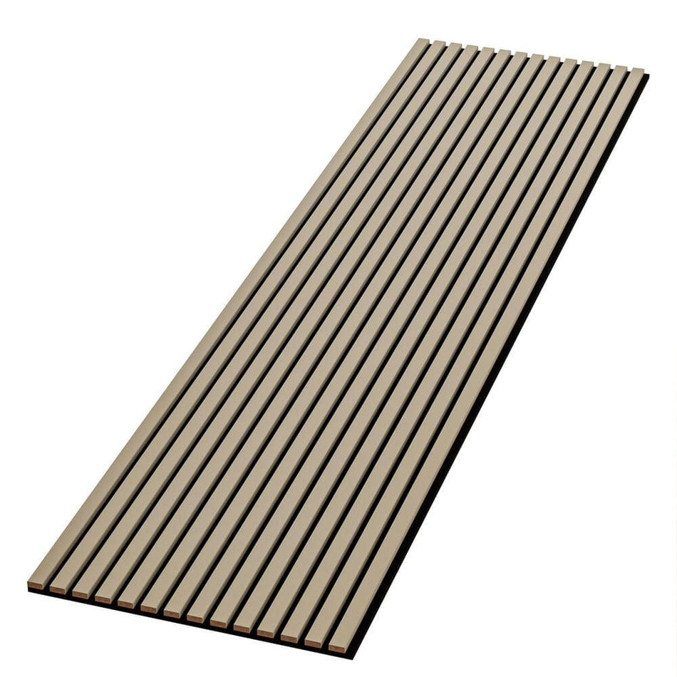 Ejoy 94 in. x 12.6 in. x 0.8 in. Acoustic Vinyl Wall Cladding Siding Board in Creamy Cappuchino (Set of 2 piece)