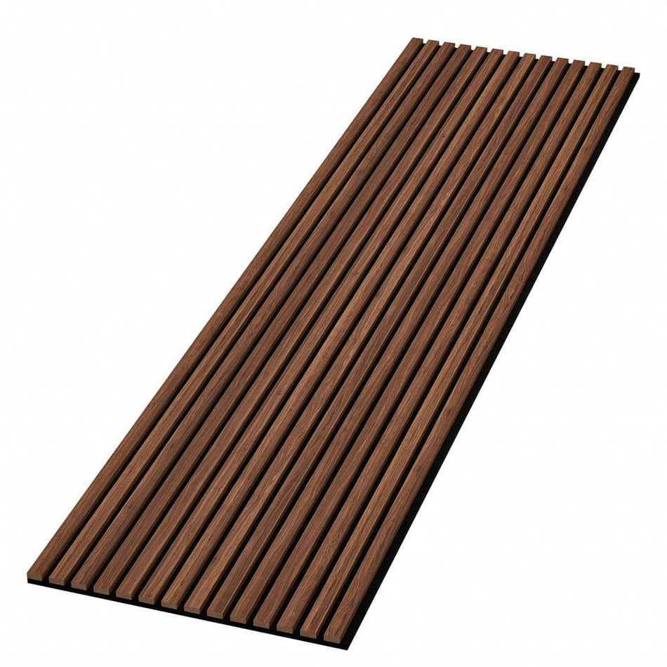 Ejoy 94 in. x 23.6 in x 0.8 in. Acoustic Vinyl Wall Cladding Siding Board in Dark Chestnut Color (Set of 1-Piece)