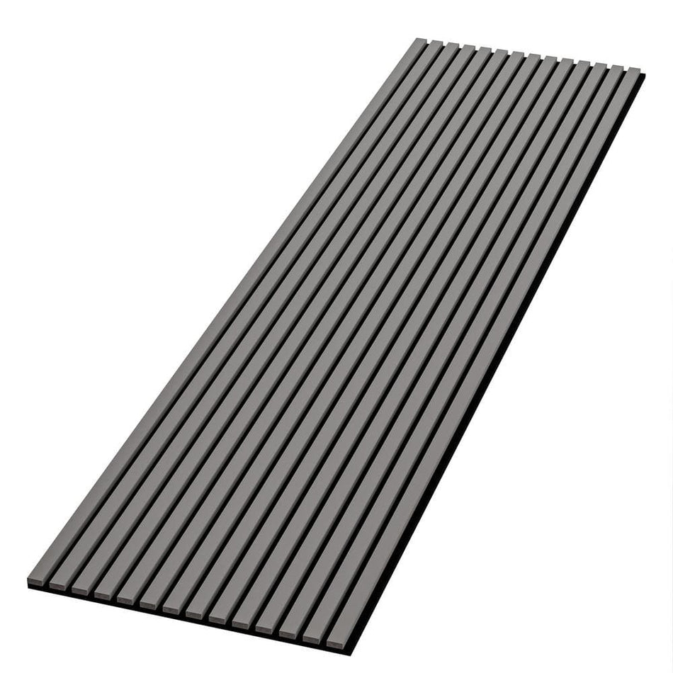 Ejoy 94 in. x 12.6 in. x 0.8 in. Acoustic Vinyl Wall Cladding Siding Board in Dark Gray (Set of 2 piece)