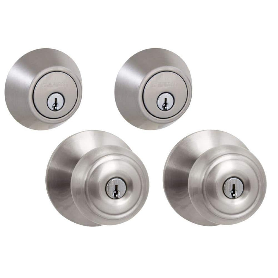 Defiant Hartford Satin Nickel Single Cylinder Keyed Entry Project Pack