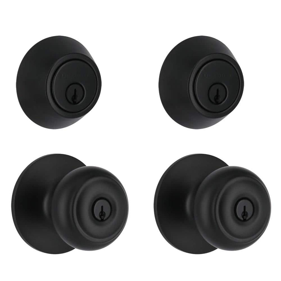 Defiant Hartford Matte Black Single Cylinder Keyed Entry Project Pack Combo Pack