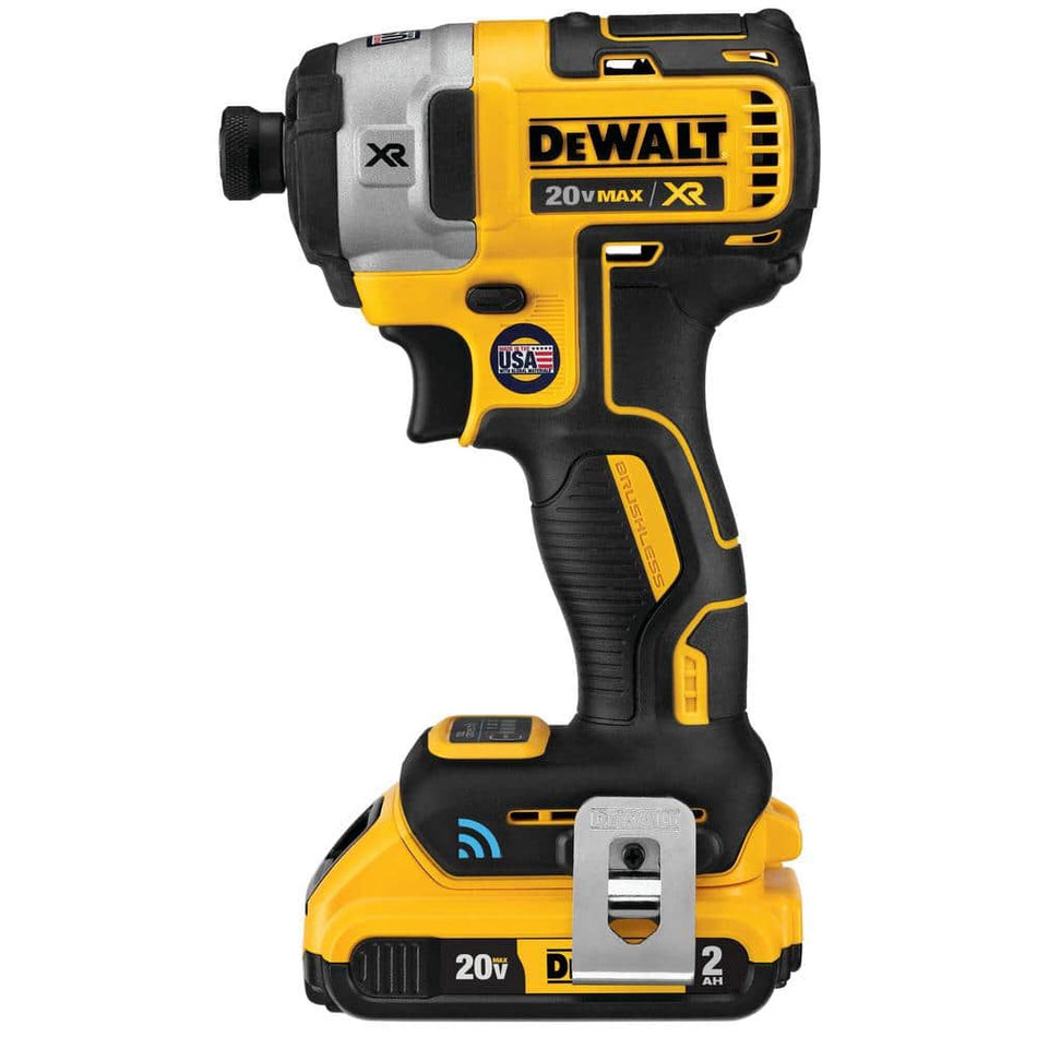 DEWALT 20V MAX XR with Tool Connect Cordless Brushless 1/4 in. Impact Driver with (2) 20V 2.0Ah Batteries and Charger