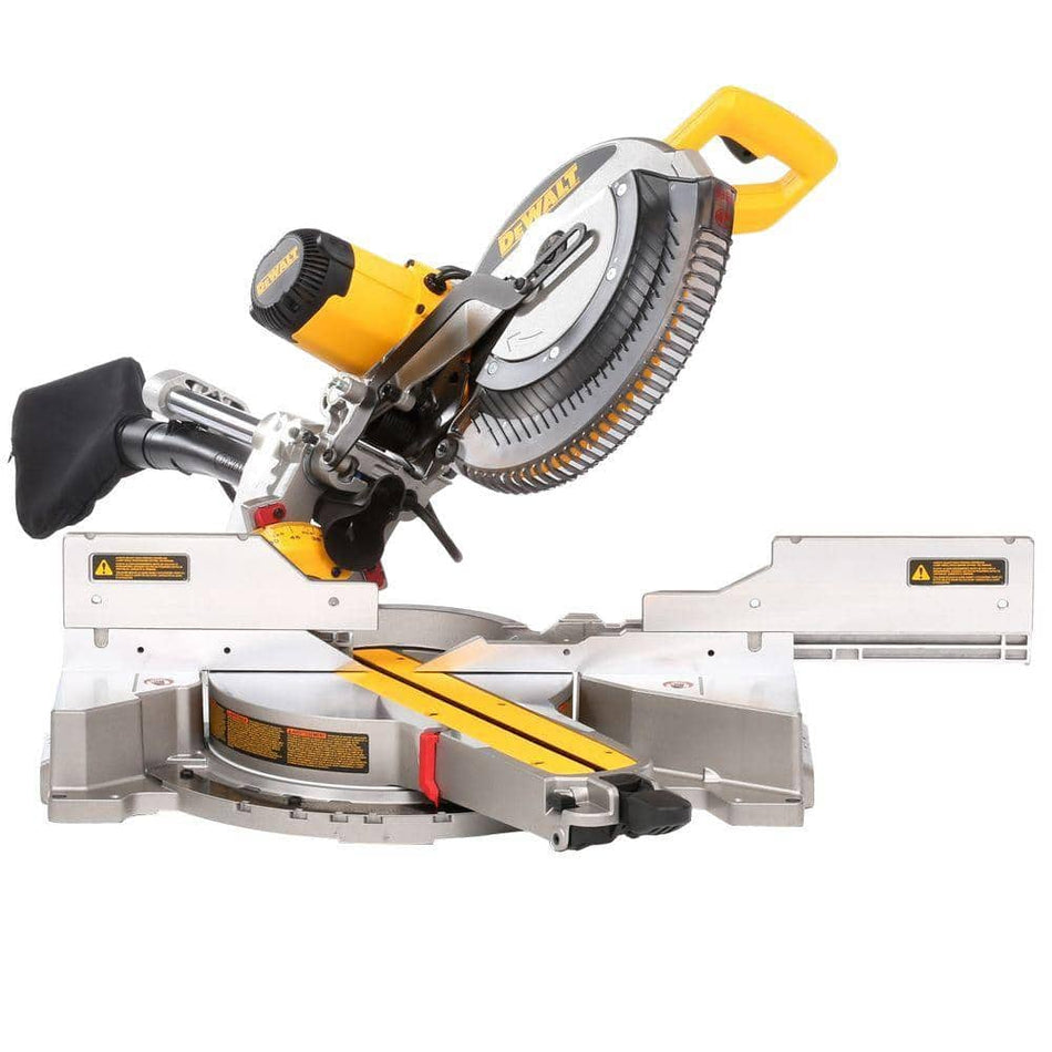 DEWALT 15 Amp Corded 12 in. Double Bevel Sliding Compound Miter Saw with XPS technology, Blade Wrench and Material Clamp